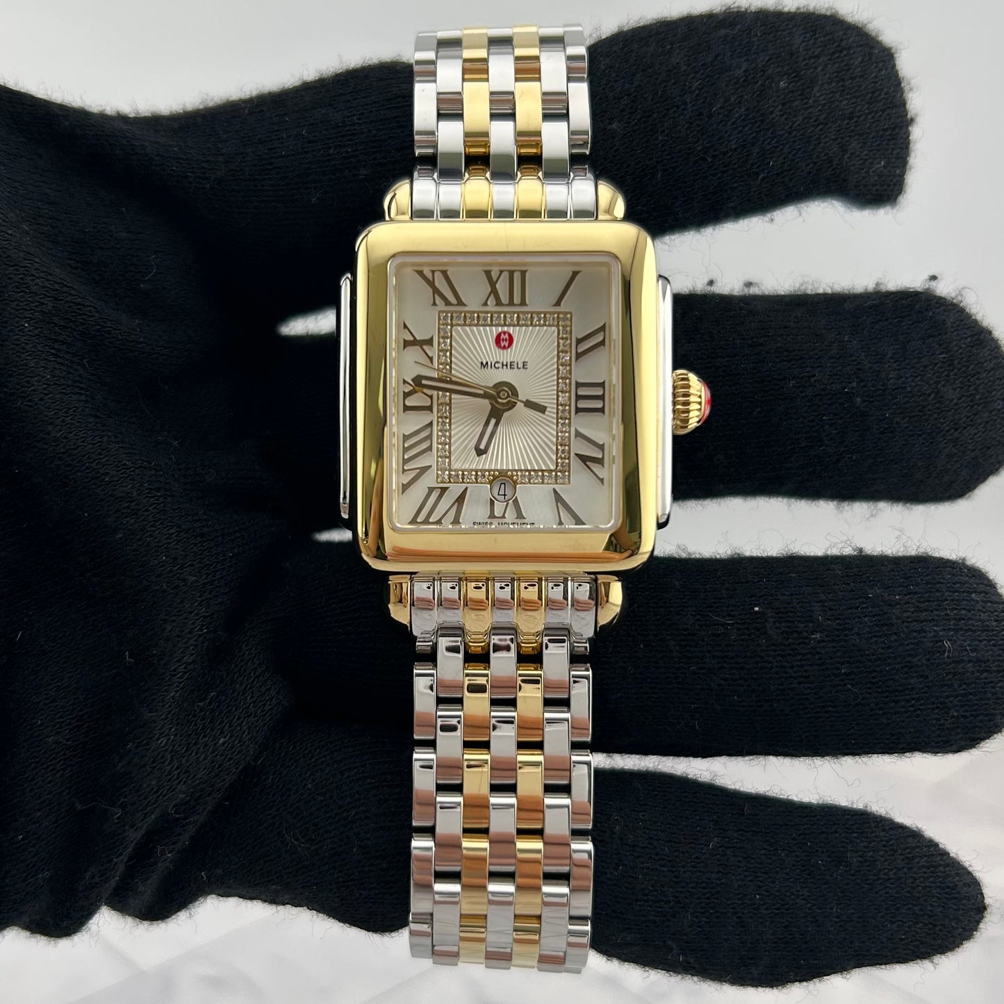 Michele Deco Madison Silver Set With Diamonds Dial Ref. MWW06G000013 Card Open Date — view 2