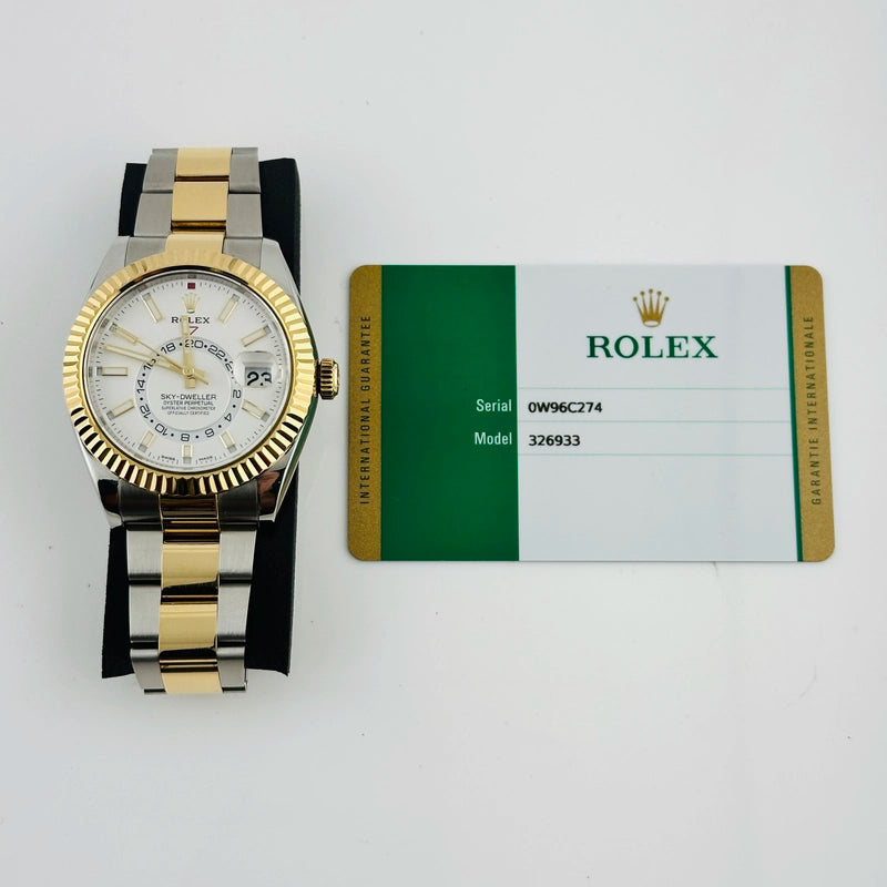Rolex SkyDweller White Dial on Oyster Ref 326933 with New Style Card White 2020