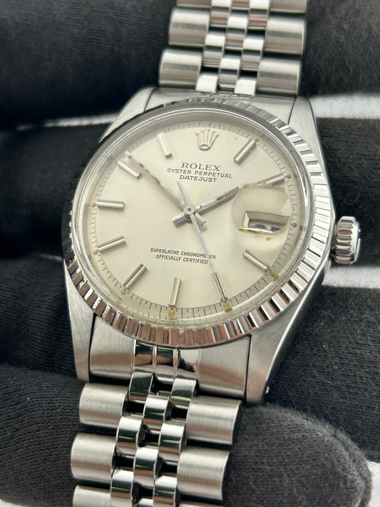 Rolex Datejust Silver Stick Dial on D Link Jubilee Bracelet Ref. 1603 1975 — view 2