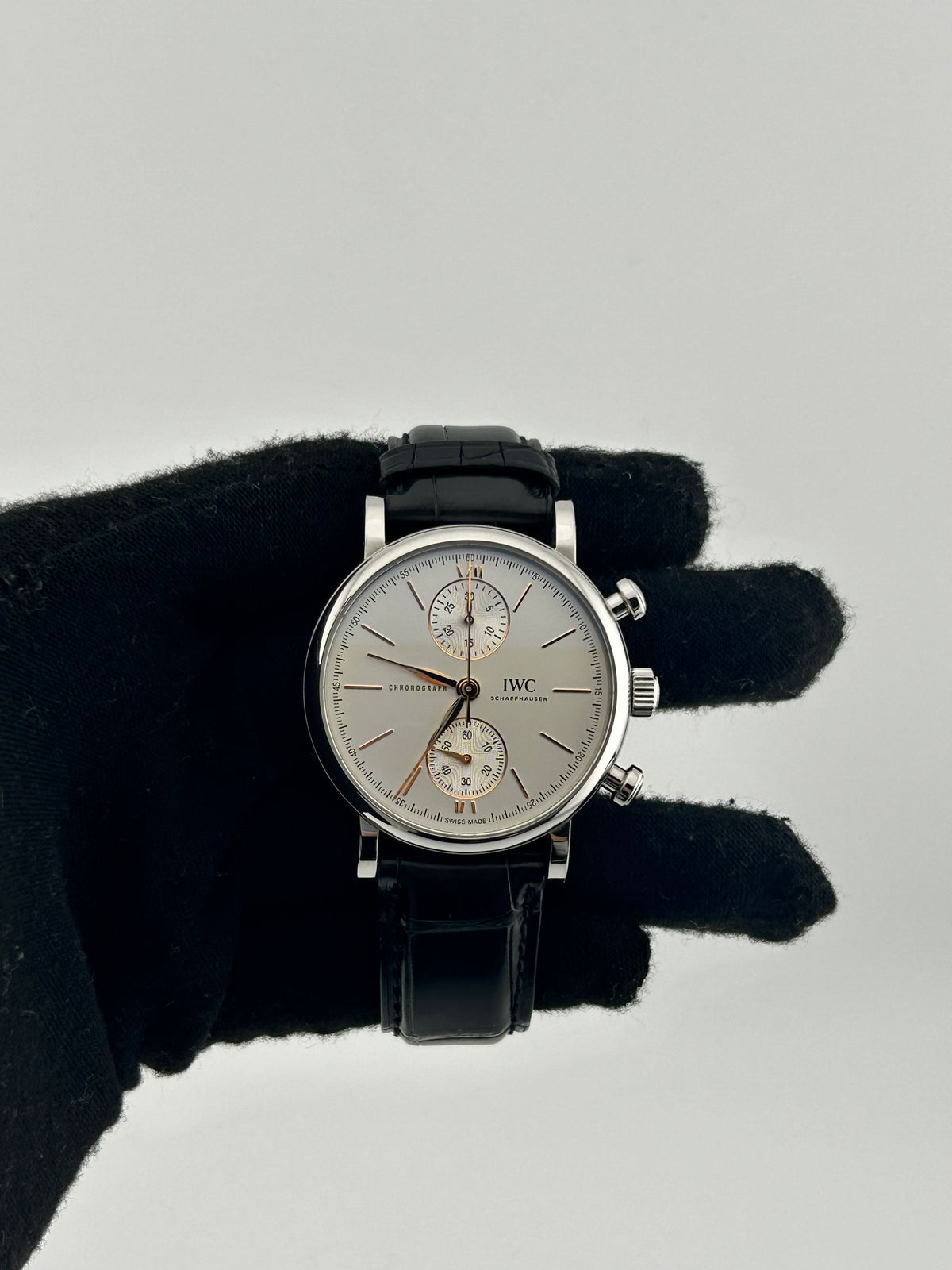 Iwc Portofino Chronograph 39 Silver Dial on Leather Strap Ref. IW391406 Complete 2023 — view 2
