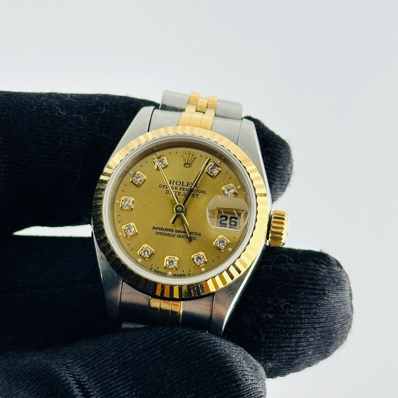 Rolex Datejust Lady Champagne Diamond Dial on Jubilee Ref 69173 with Papers 1995