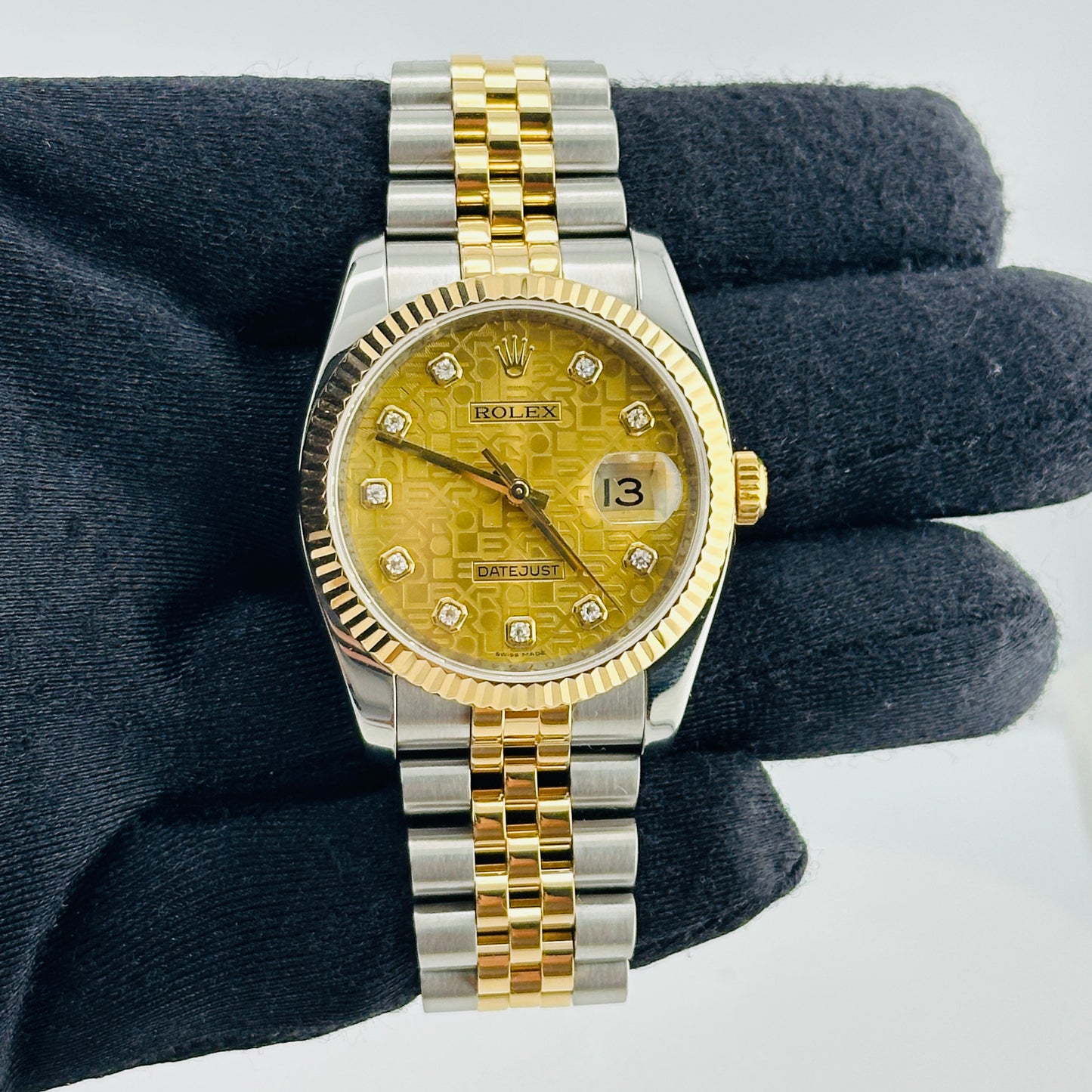 Rolex Datejust Champagne Diamond Factory Dial on D Link Jubilee Bracelet Ref. 116233 Card 2013 — view 2