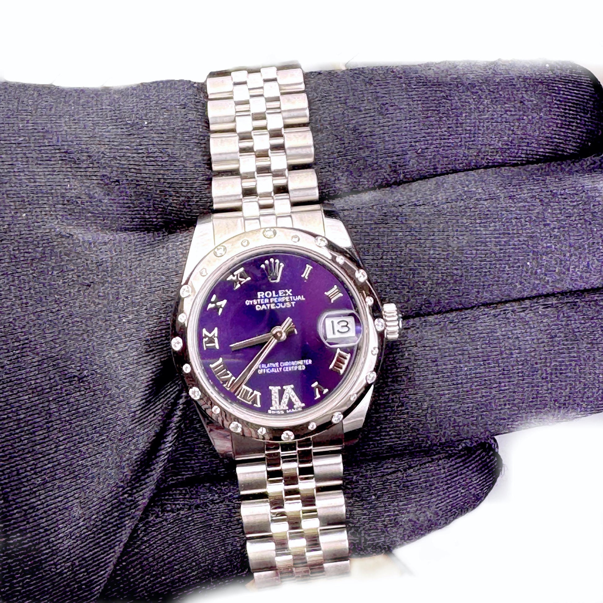 Rolex Datejust Purple Roman Dial on Jubilee Ref. 178344 Card 2021 — view 2