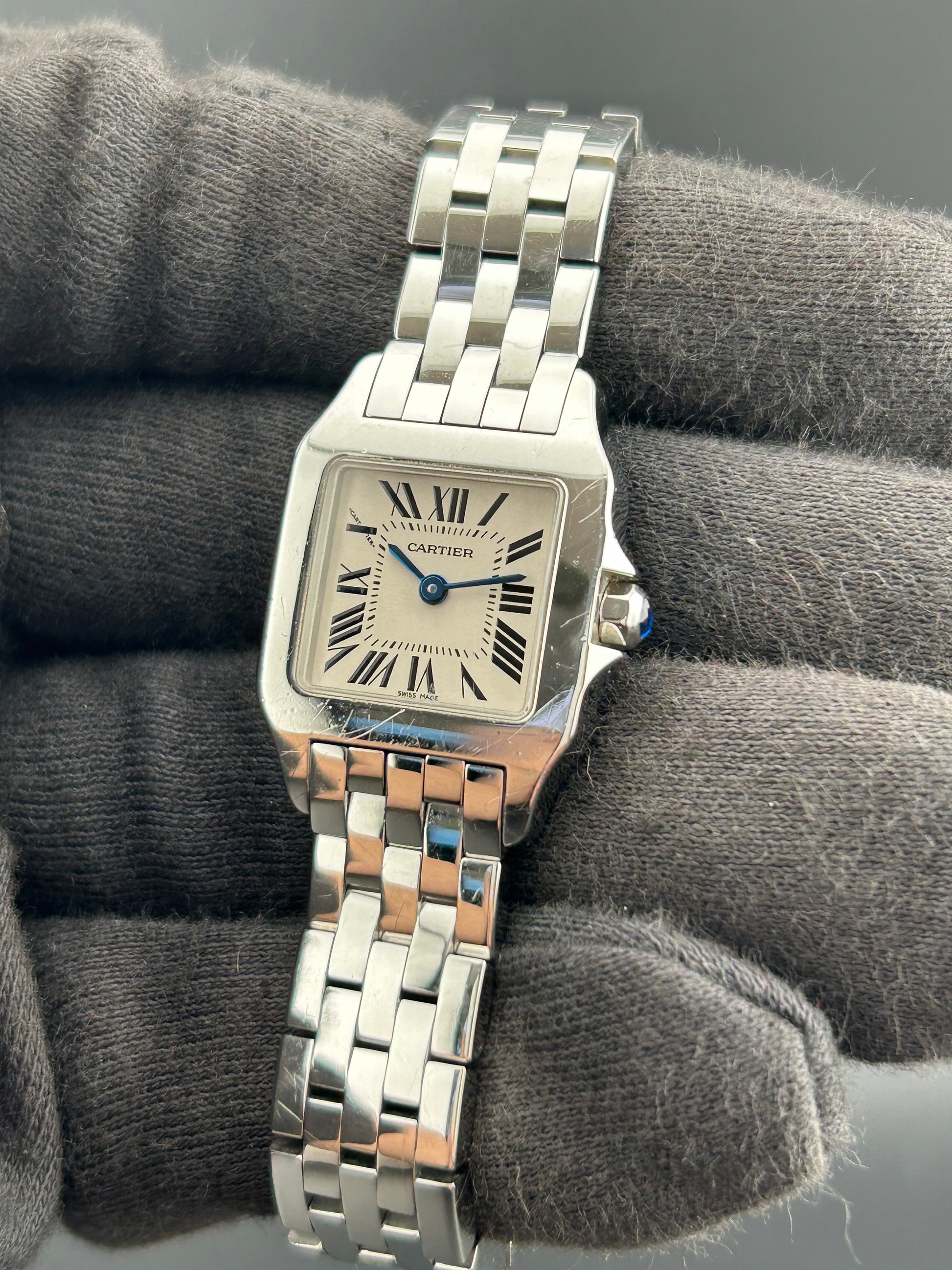 Cartier Santos Demoiselle White Roman Numerals Dial on Stainless Steel Bracelet Ref. W25064Z5 Manuals Only — view 3