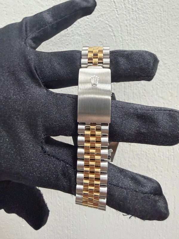Rolex Datejust 36 Champagne Stick Dial on Jubilee Ref 16233 with Papers