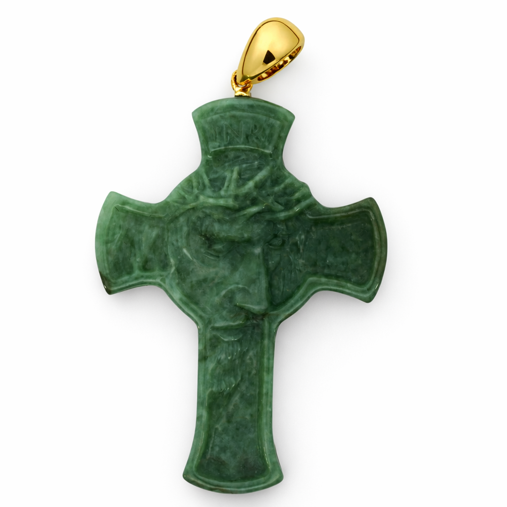 18k Yellow Gold Grade A Jade Pendant - Fine Jewelry | Bust Down & Co