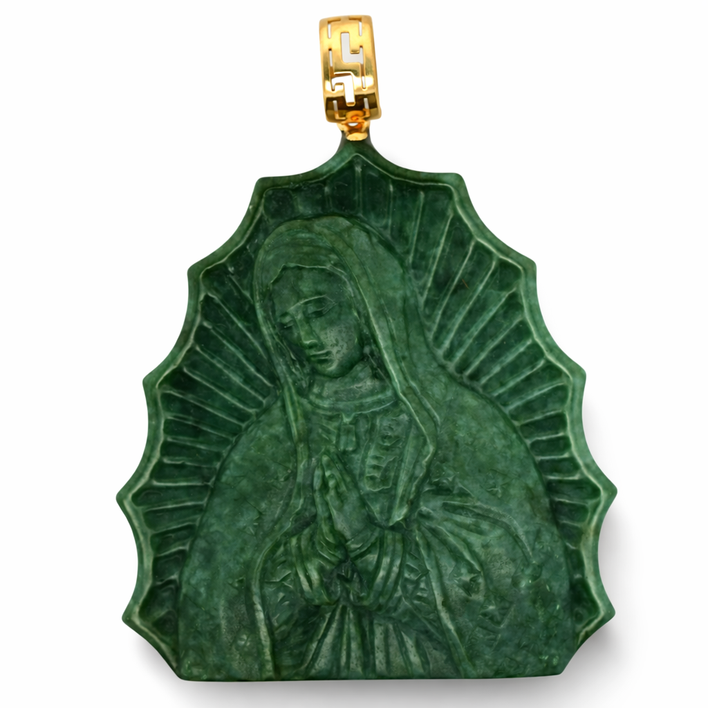 18k Yellow Gold Grade A Jade Pendant - Fine Jewelry | Bust Down & Co