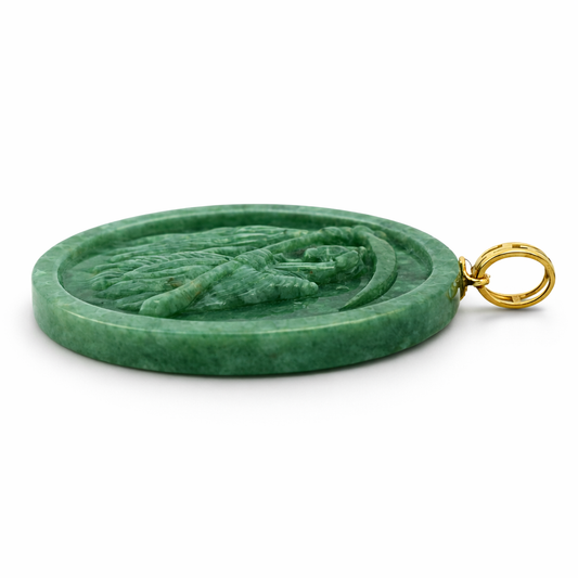 18k Yellow Gold Grade A Jade Pendant - Fine Jewelry | Bust Down & Co