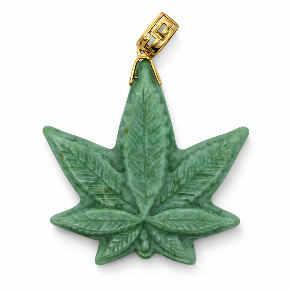 18k Yellow Gold Grade A Jade Pendant - Fine Jewelry | Bust Down & Co