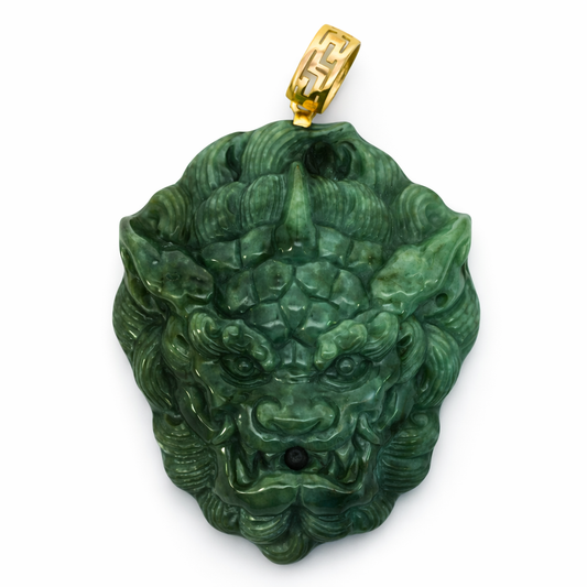 18k Yellow Gold Grade A Jade Pendant - Fine Jewelry | Bust Down & Co