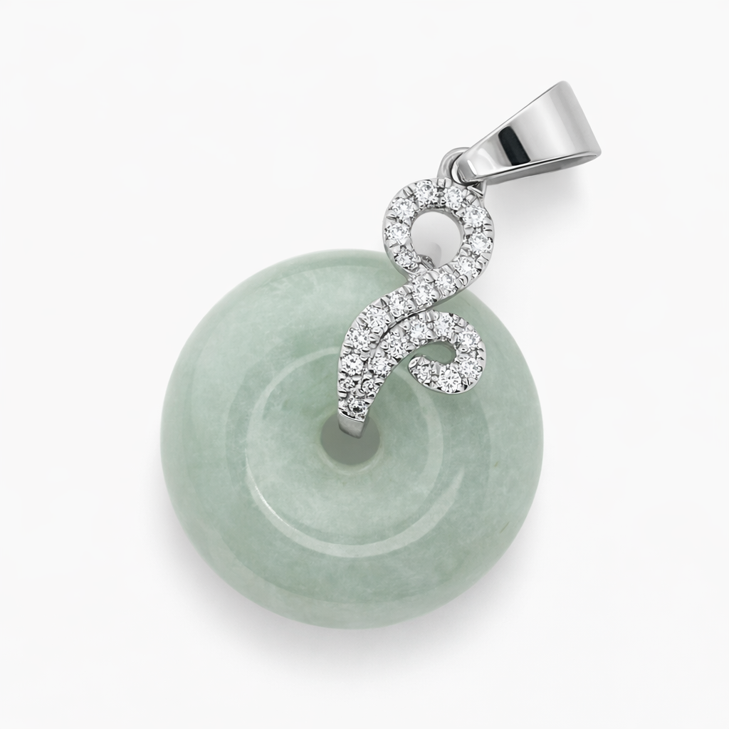 18k White Gold Diamond Swirl Pendant - Fine Jewelry | Bust Down & Co