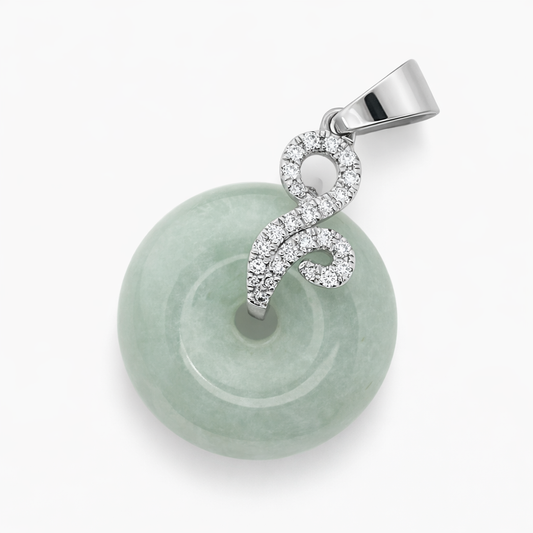 18k White Gold Diamond Swirl Pendant - Fine Jewelry | Bust Down & Co