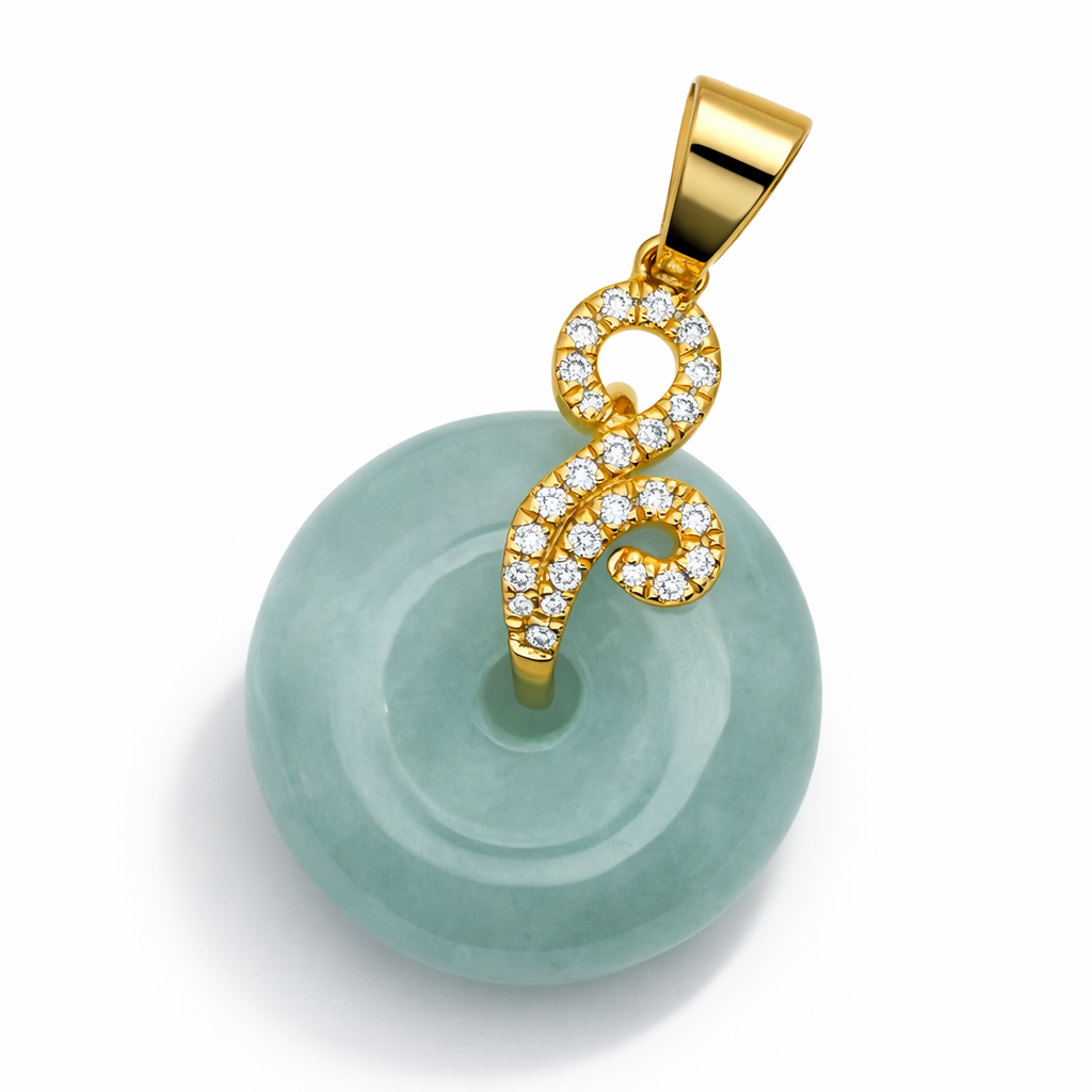 18k Yellow Gold Diamond Swirl Pendant - Fine Jewelry | Bust Down & Co