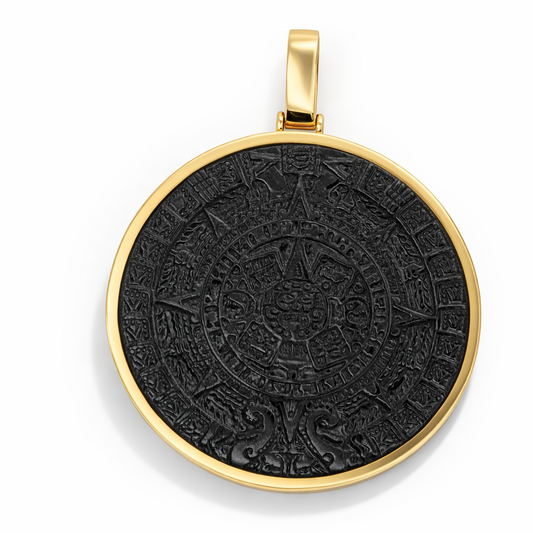 14k Yellow Gold Aztec Jade Pendant - Fine Jewelry | Bust Down & Co