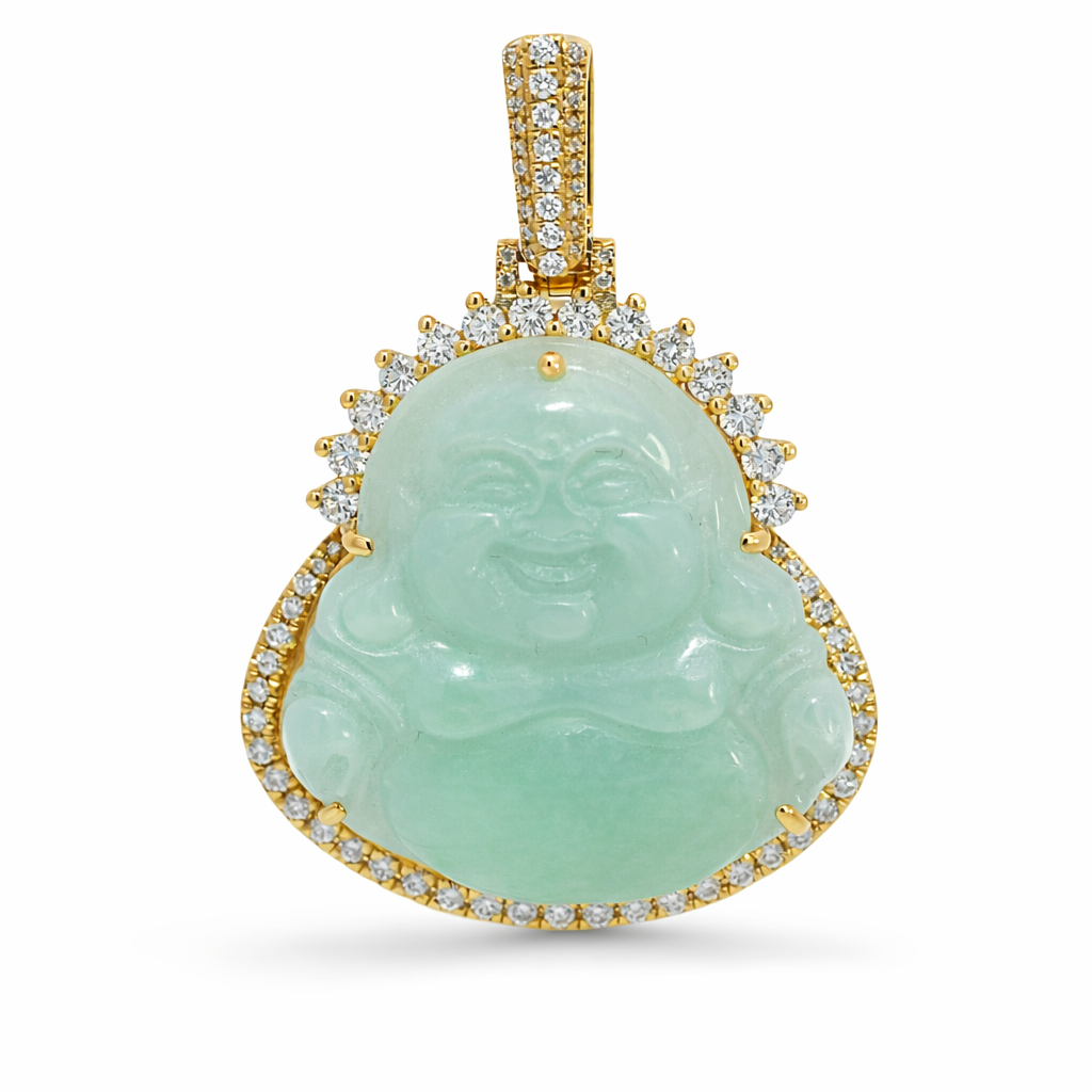 18k Yellow Gold Dia. Wrap Buddha Pendant - Fine Jewelry | Bust Down & Co