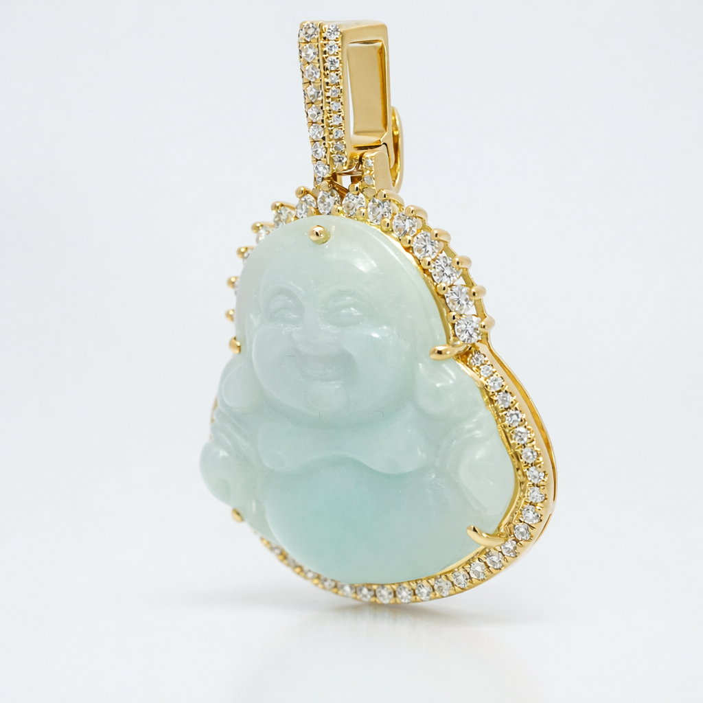 18k Yellow Gold Dia. Wrap Buddha Pendant - Fine Jewelry | Bust Down & Co