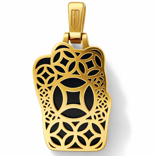 YG 18K 1.37CT Dia. Wrap Money Cat Jade Pendants