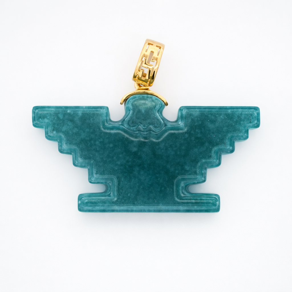 18k Yellow Gold Norte Bird Jade Pendant - Fine Jewelry | Bust Down & Co