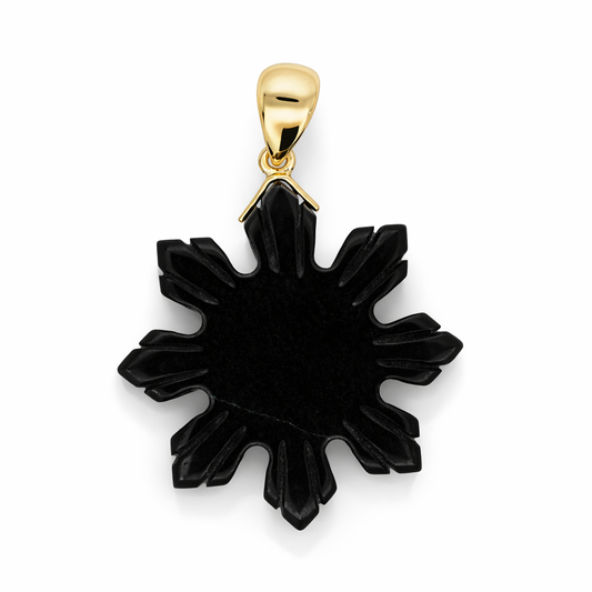 18k Yellow Gold Philipino Star Grade A Jade Pendant - Fine Jewelry | Bust Down & Co