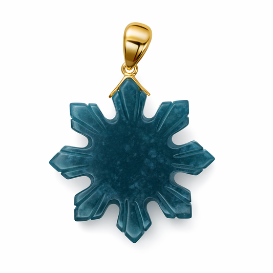 18k Yellow Gold Philipino Star Grade A Jade Pendant - Fine Jewelry | Bust Down & Co