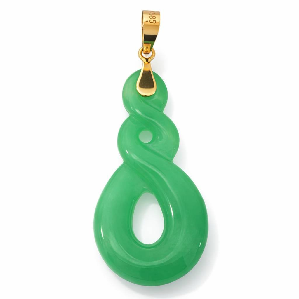 Colgantes de Jade Grado B YG 14k con Engaste