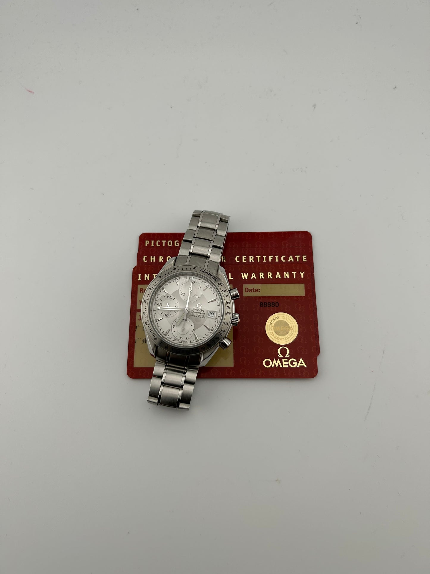 Omega Speedmaster Date Silver Dial on Stainless Steel Bracelet Ref. 3211.30 Card — view 7