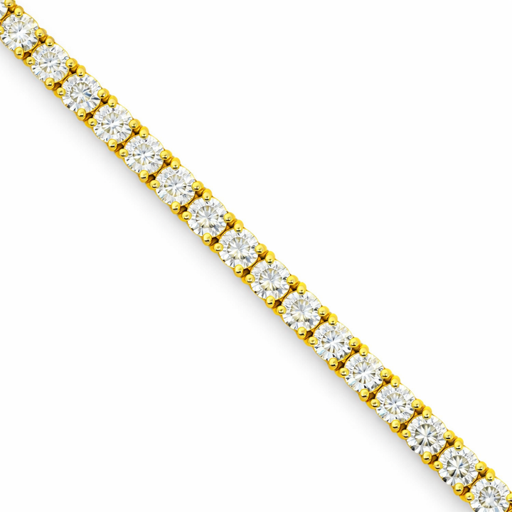 Pulsera de tenis de oro amarillo de 14k con 10.90ct de diamantes (25pt) y 7" de largo