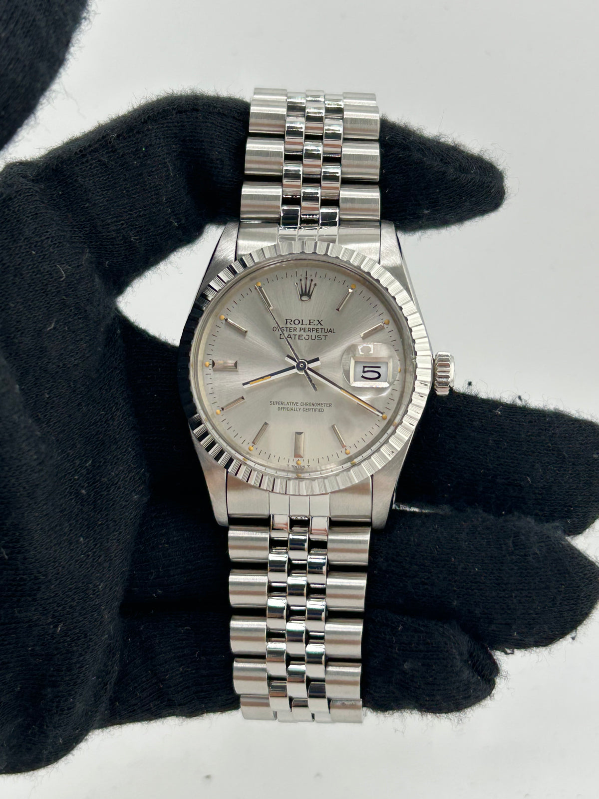 Rolex Datejust 36 Silver Stick Dial on Jubilee D Link Bracelet Ref. 16030 1984 — view 2
