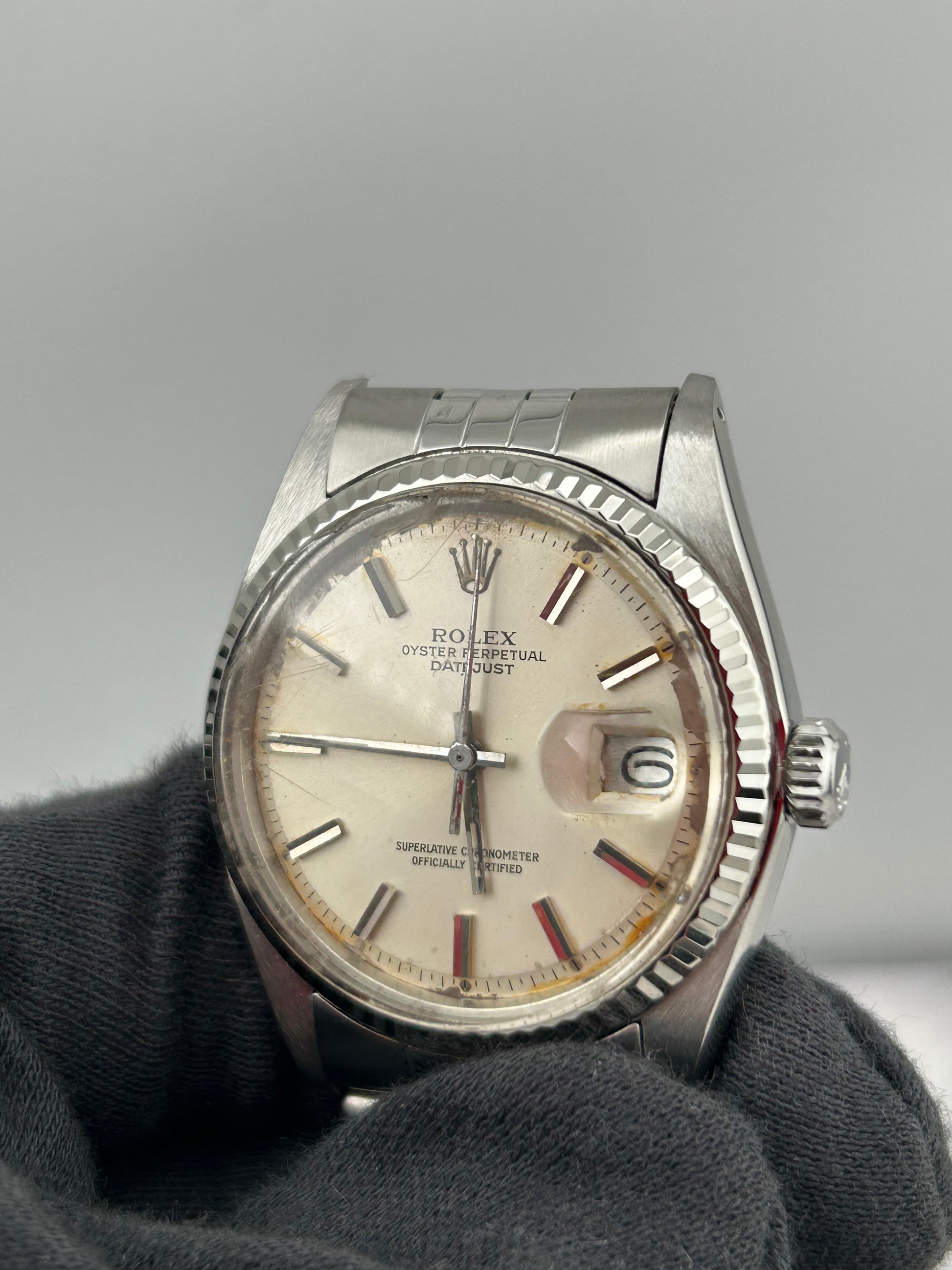 Rolex Datejust Silver Stick Dial on Jubilee Ref. 1601 — view 2