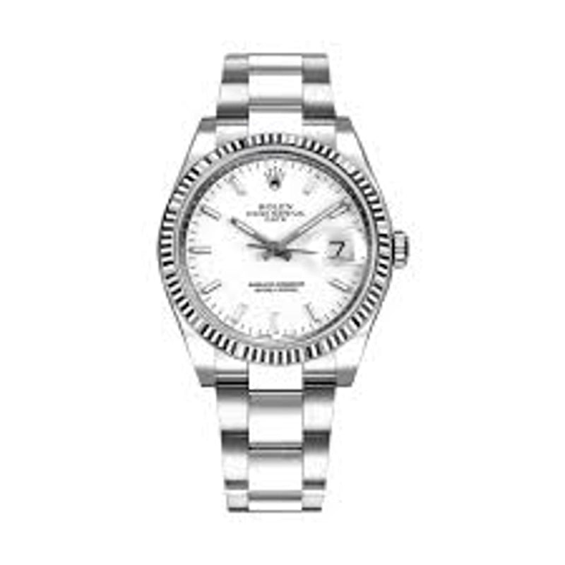 Rolex Oyster Perpetual Date White Dial on Oyster Ref 115234 with Card Old Green 2009