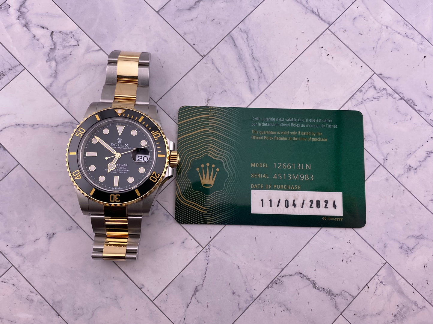 Rolex Submariner Black Dial on Oyster Bracelet Ref. 126613LN Card 2024 — view 7