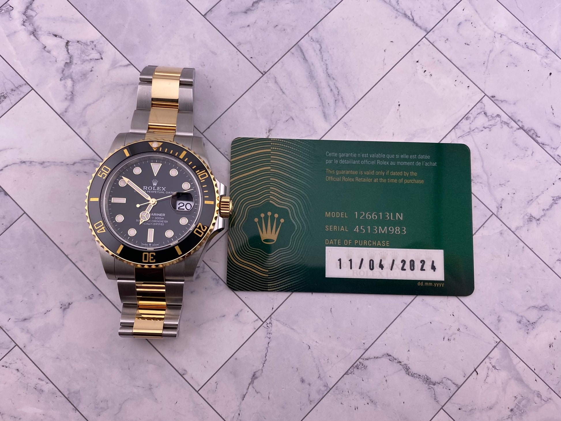 Rolex Submariner Black Dial on Oyster Bracelet Ref. 126613LN Card 2024 — view 7