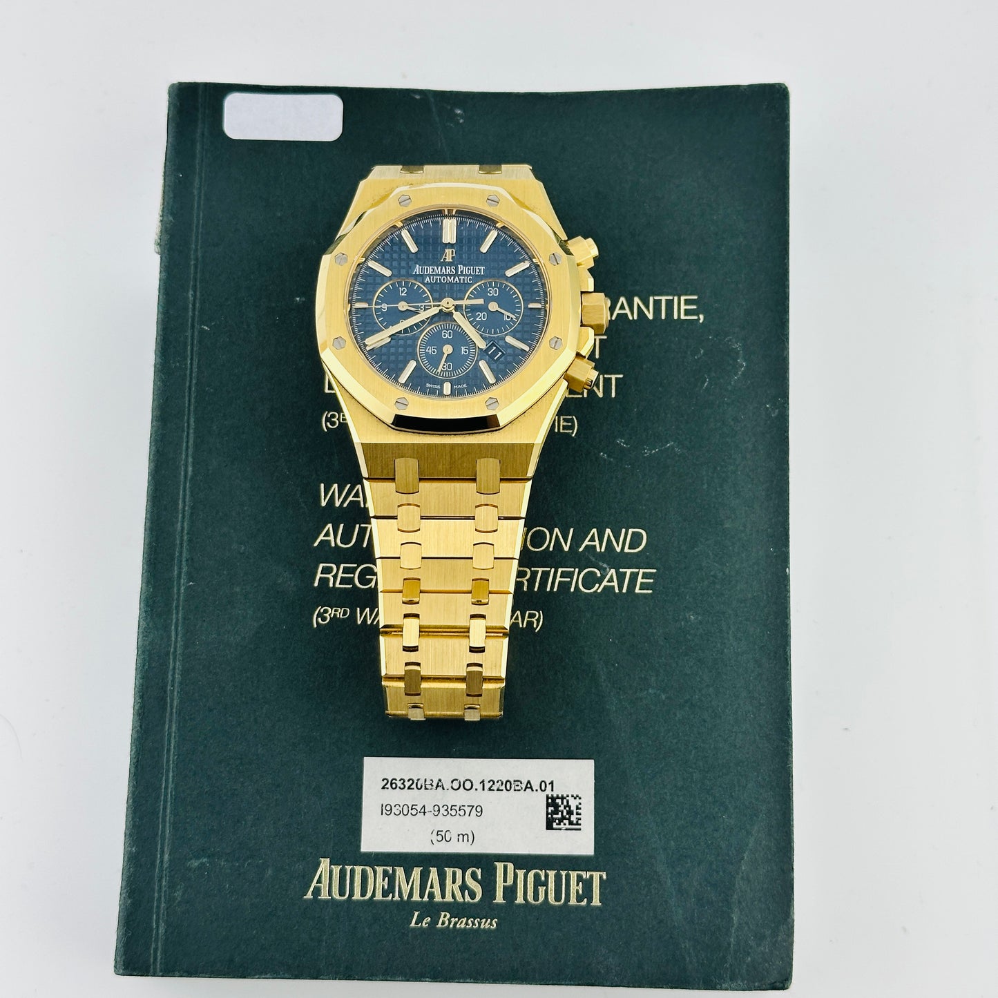 Audemars Piguet Royal Oak Chronograph Blue Dial on Bracelet Ref. 26320BA.OO.1220BA.02 Papers 2016 — view 7