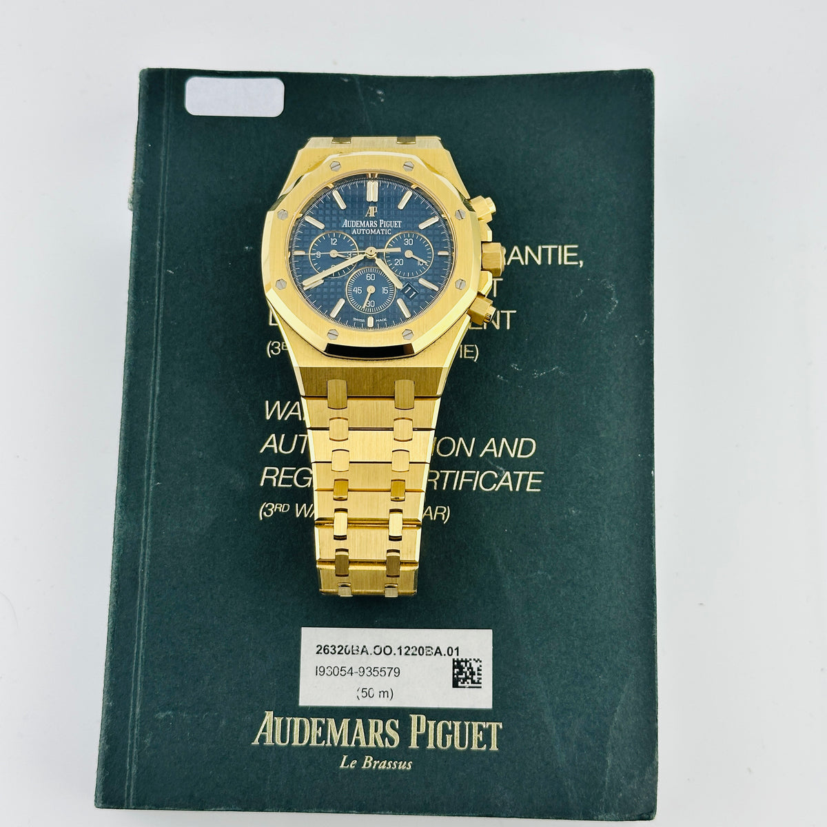 Audemars Piguet Royal Oak Chronograph Blue Dial on Bracelet Ref. 26320BA.OO.1220BA.02 Papers 2016 — view 7