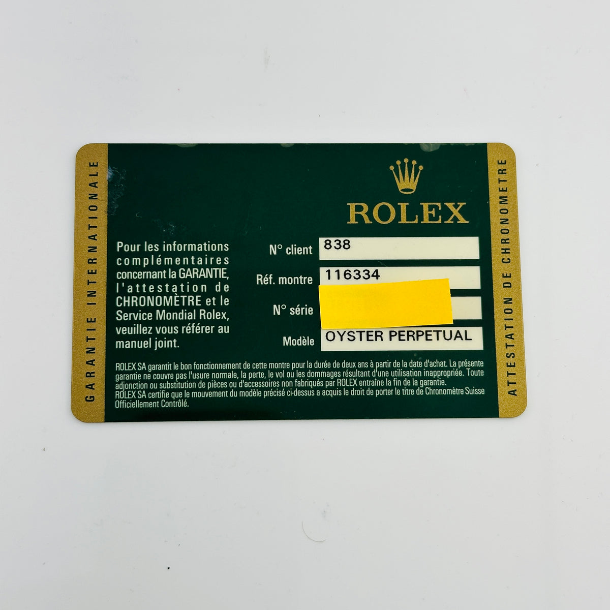 Rolex Datejust II Silver Diamond Dial on Oyster Steel Bracelet Ref. 116334 Card 2012 — view 2