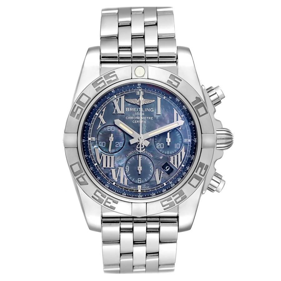 Breitling Chromomat 01 Blue Mop Dial on Stainless Steel Bracelet Ref. AB01111A/BG64 Papers 2018