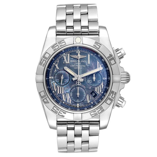 Breitling Chromomat 01 Blue Mop Dial on Stainless Steel Bracelet Ref. AB01111A/BG64 Papers 2018
