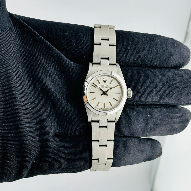Rolex Oyster Perpetual Silver Dial on Oyster Ref 67180 with Papers 1996