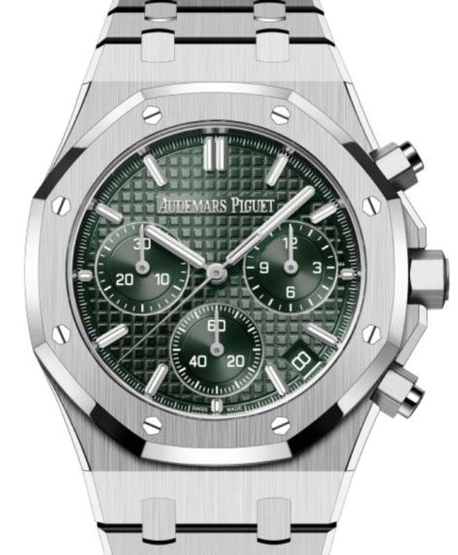 Audemars Piguet Royal Oak Chrono Green Dial on Steel Ref 26240ST.OO.1320ST.08 with Card 2023