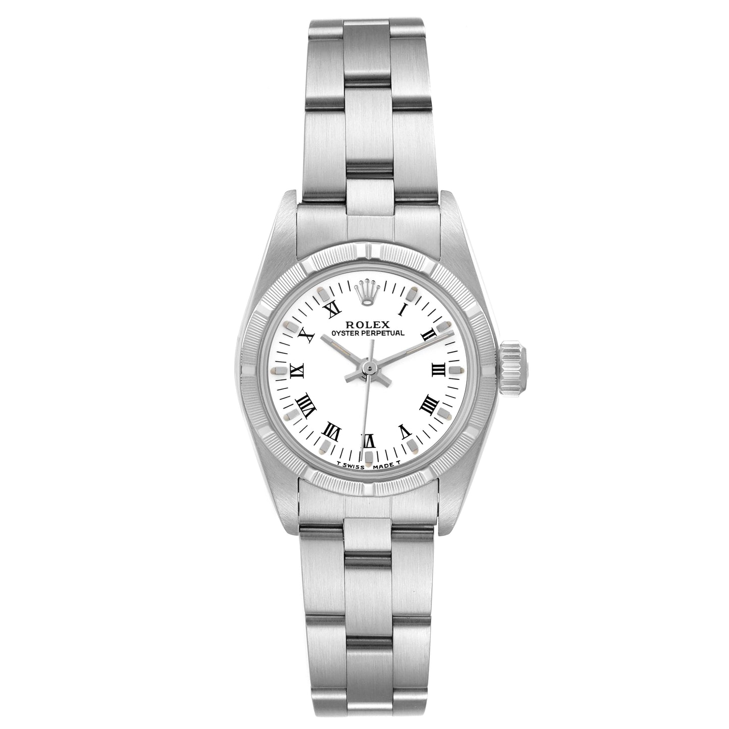 Rolex Oyster Perpetual White Roman Dial on Oyster Ref. 67230 Papers 1997