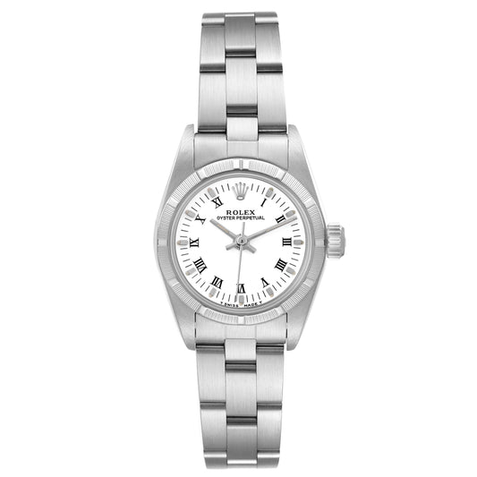 Rolex Oyster Perpetual White Roman Dial on Oyster Ref. 67230 Papers 1997