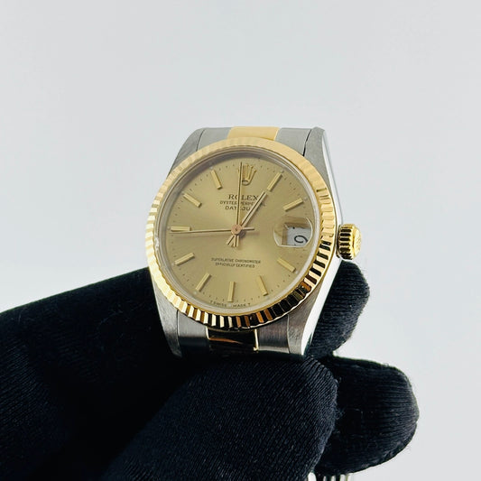 Rolex Datejust Champagne Stick Dial on Oyster Ref 68273