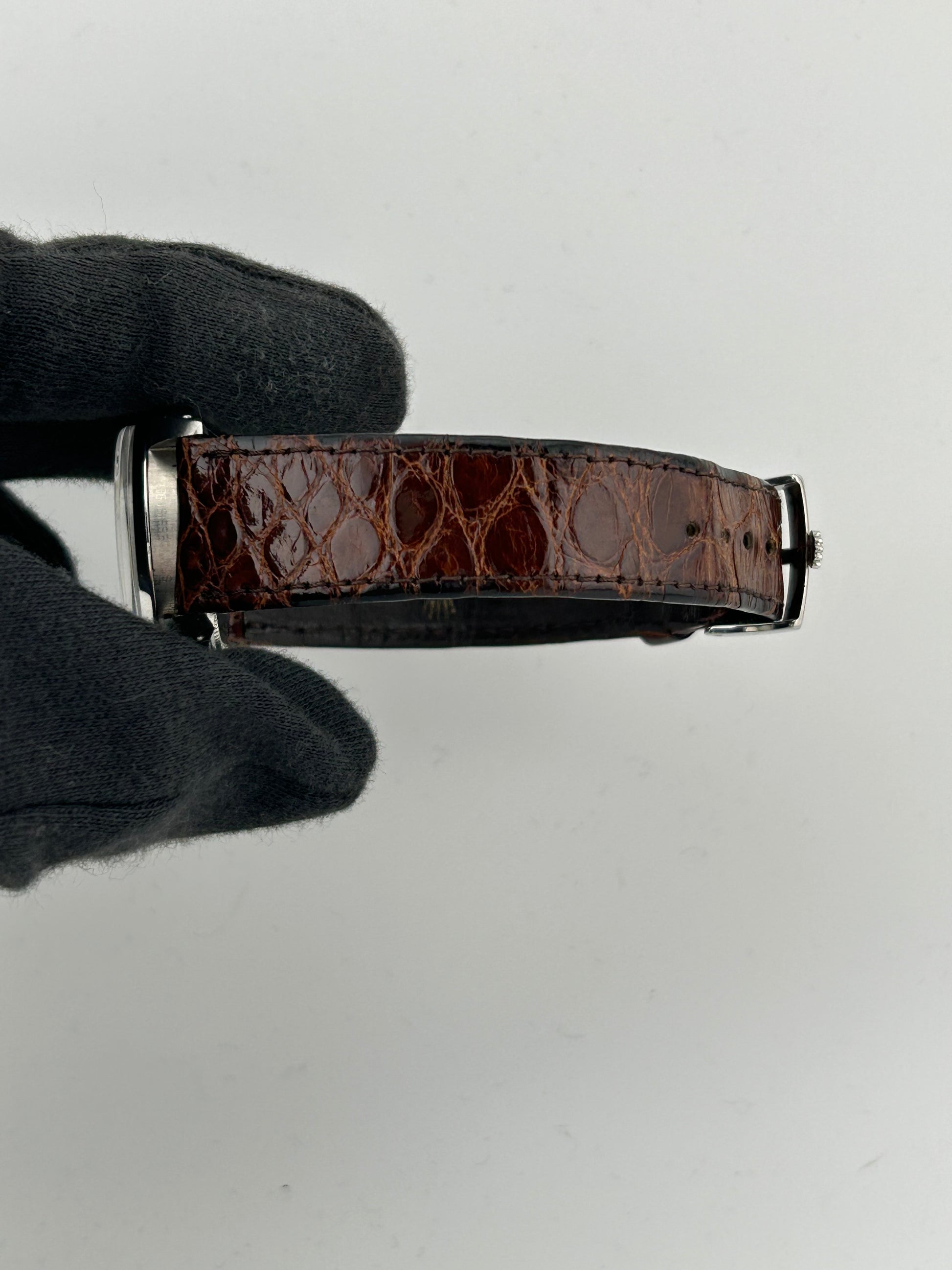 Rolex Oysterdate Precision Silver Stick Dial on Brown Leather Strap Ref. 6694 1978 — view 4