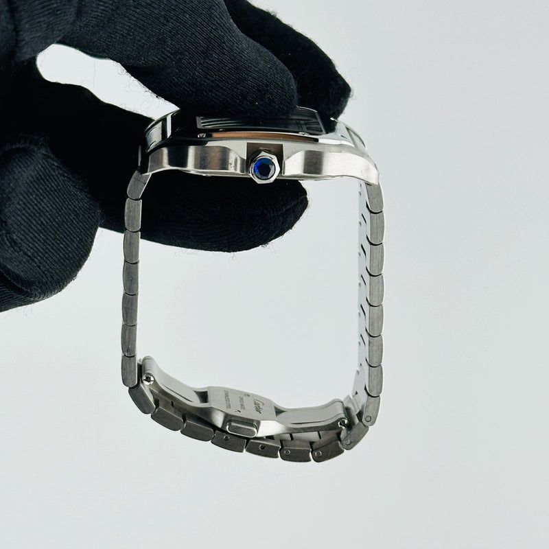 Cartier Santos de Cartier Medium Silver Dial on Bracelet Ref WSSA0029/4075 with Card 2023