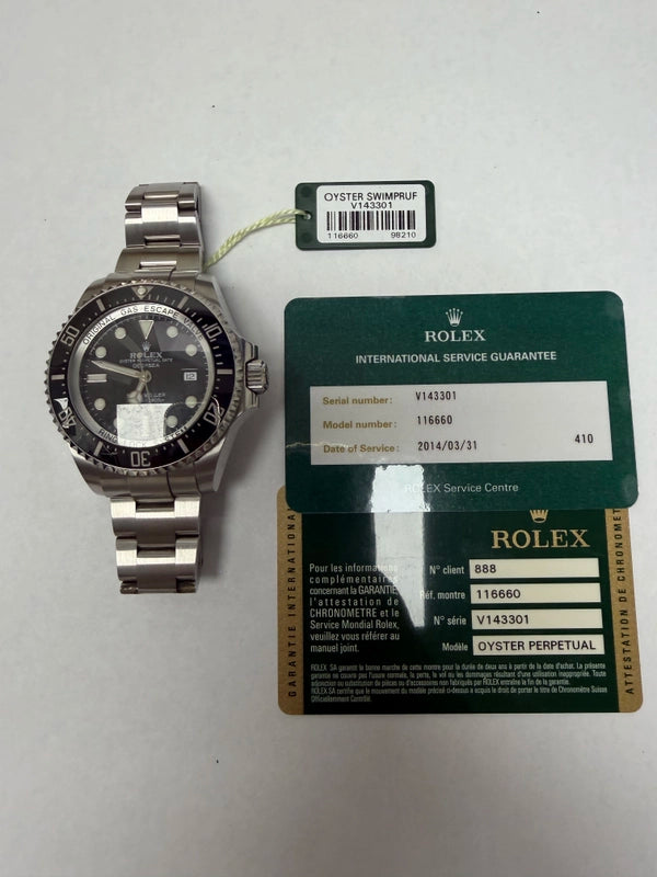 Rolex Sea-Dweller Deepsea Black Dial on Oyster Ref 116660 with Card Old Green 2009