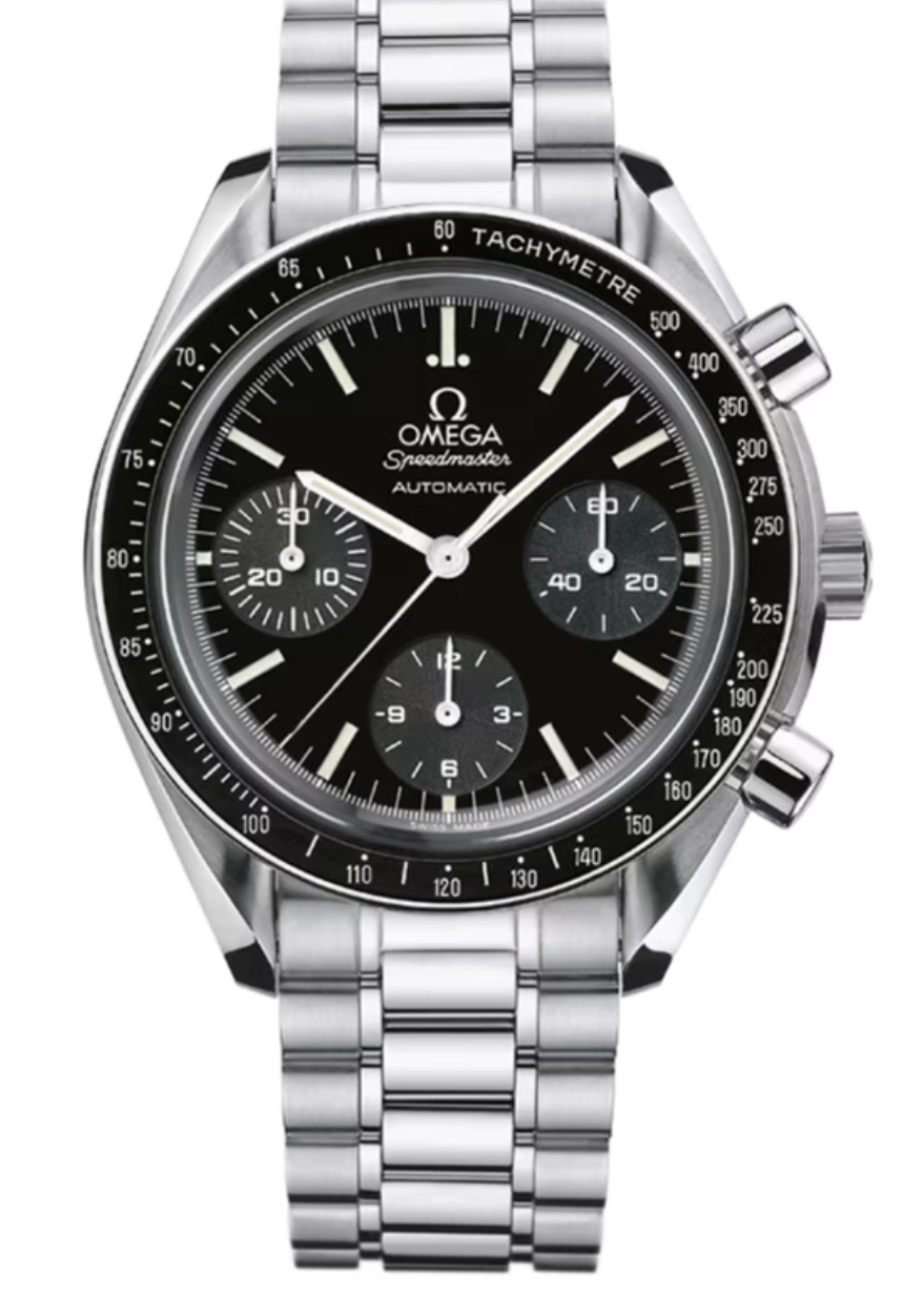 Omega Speedmaster Black Dial on Stainless Steel Bracelet Ref. 3539.5 Card Open Date
