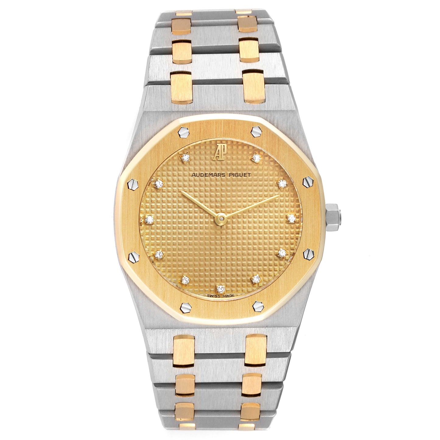 Audemars Piguet Royal Oak Champagne Diamond Tapisserie Dial on 2 Tone Bracelet Ref. 56303SA