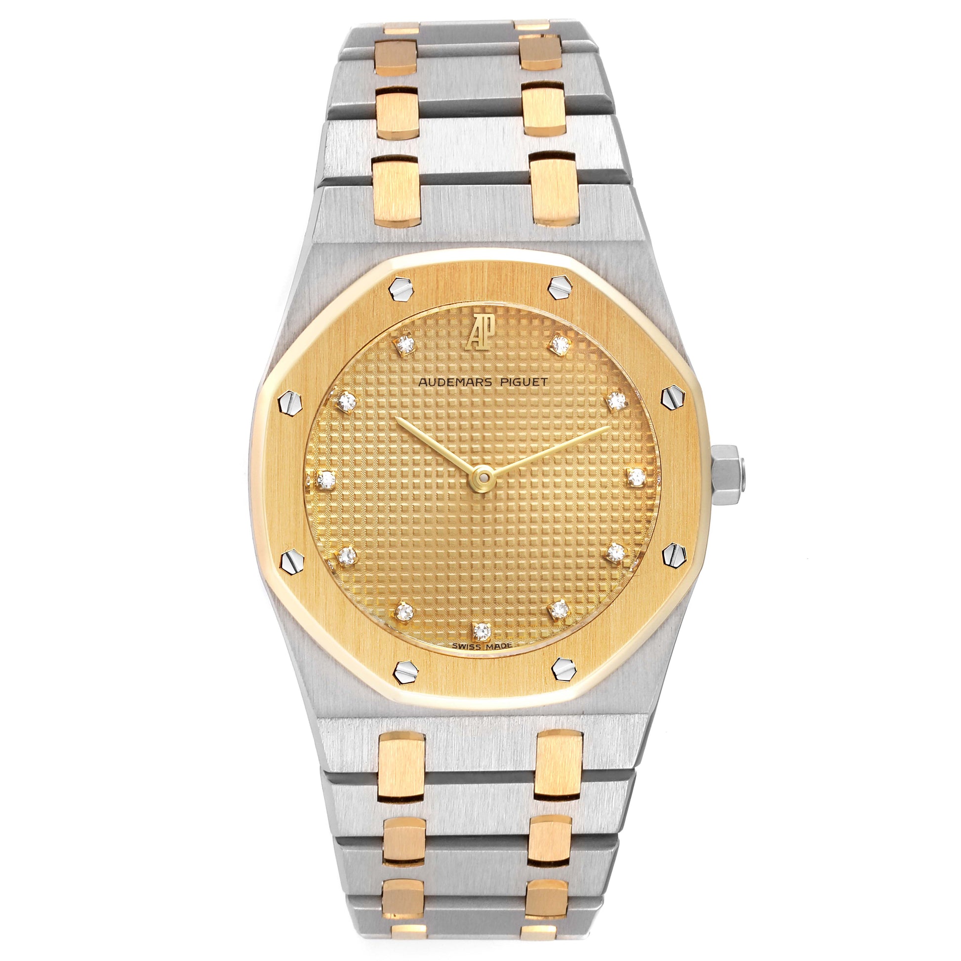 Audemars Piguet Royal Oak Champagne Diamond Tapisserie Dial on 2 Tone Bracelet Ref. 56303SA