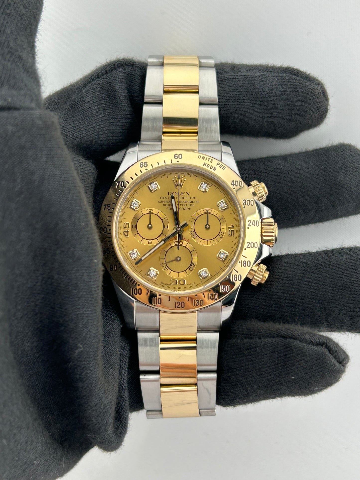 Rolex Daytona Champagne Diamond Dial on Oyster Ref. 116523 Card 2014