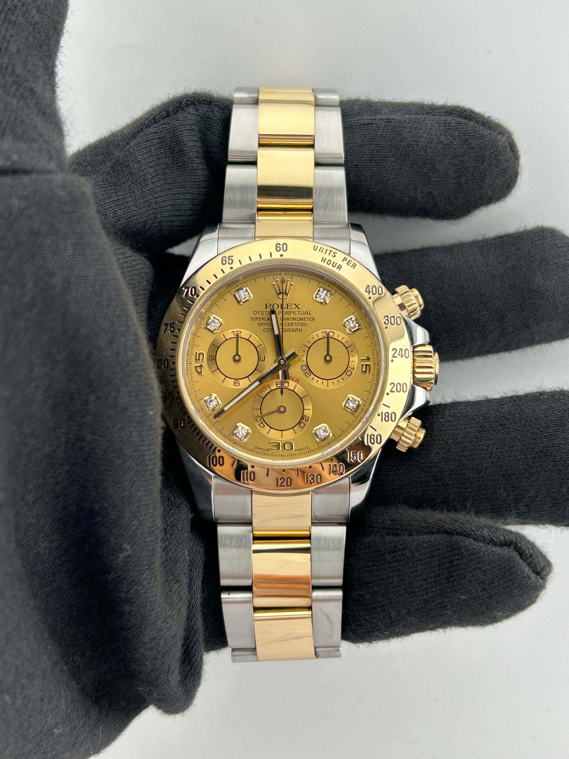 Rolex Daytona Champagne Diamond Dial on Oyster Ref. 116523 Card 2014